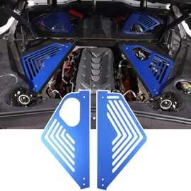 TOYCIDFG Car Front Engine Bay Panel Cover Left Right Splash Shield Oxidation Case Guard for C8 Corvette 2020-2024 Auto Aluminium Interior Body Part Accessories (Blue)