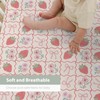 Boho Strawberry Flowers Baby Crib Sheets for Girl 52"x28" Strawberries
