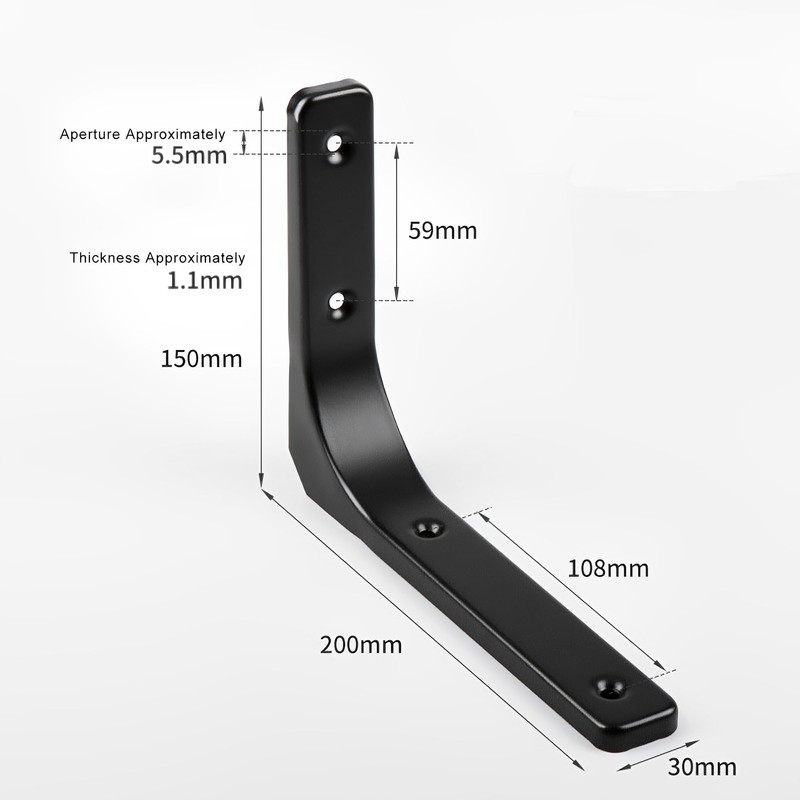 XSQD Pack of 4 Shelf Brackets, 90° Triangular Support Wall