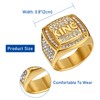 Flongo Men's 18k Gold Ring: Rings Stainless Steel Wide Gold-Plated