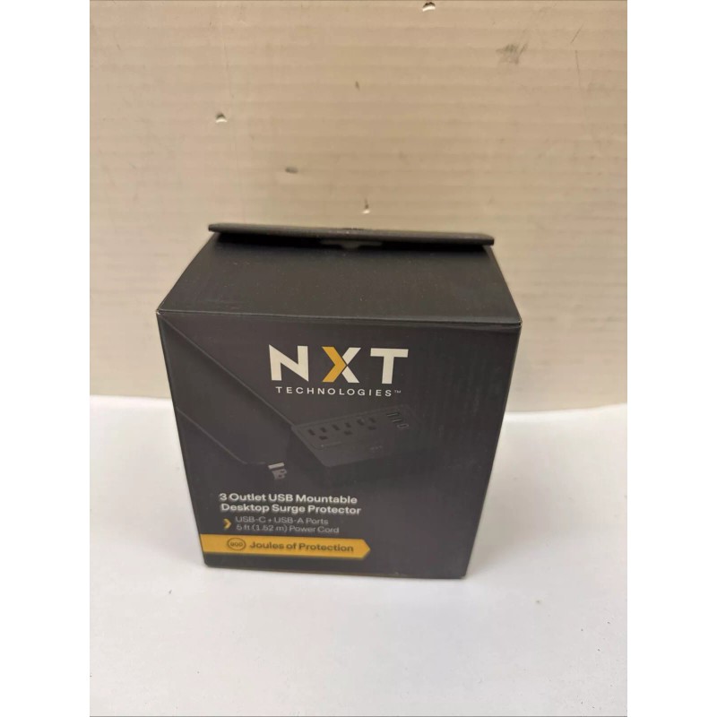 NXT Technologies 3-Outlet Plus USB Desktop Surge Protector 5' Cord