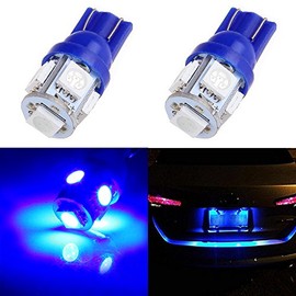 cciyu 194 Extremely Bright LED Bulbs 5-5050-SMD Light Lamp License Plate Light Lamp Wedge T10 168 2825 W5W Blue Pack of 2
