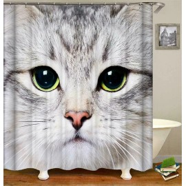 Unbranded Funny-Cat with Big Face Bathroom Shower Curtain-Fabric Polyester Bath-Curtains