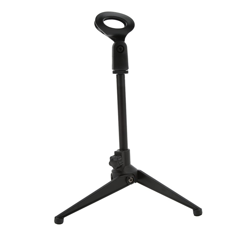 Desktop Microphone Stand, Adjustable Table Mic Stand with Mic Clip,
