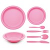 Children's Pink Dining Set - Plates, Bowl and Cutlery Reusable