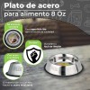 Plato De Acero Inoxidable Perro 8oz Fancy Antiderrapante