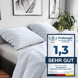 Wolkenfeld Cushion cover 40 x 80 cm, white - cotton - breathable pillowcase - 1 x cushion cover with concealed zip