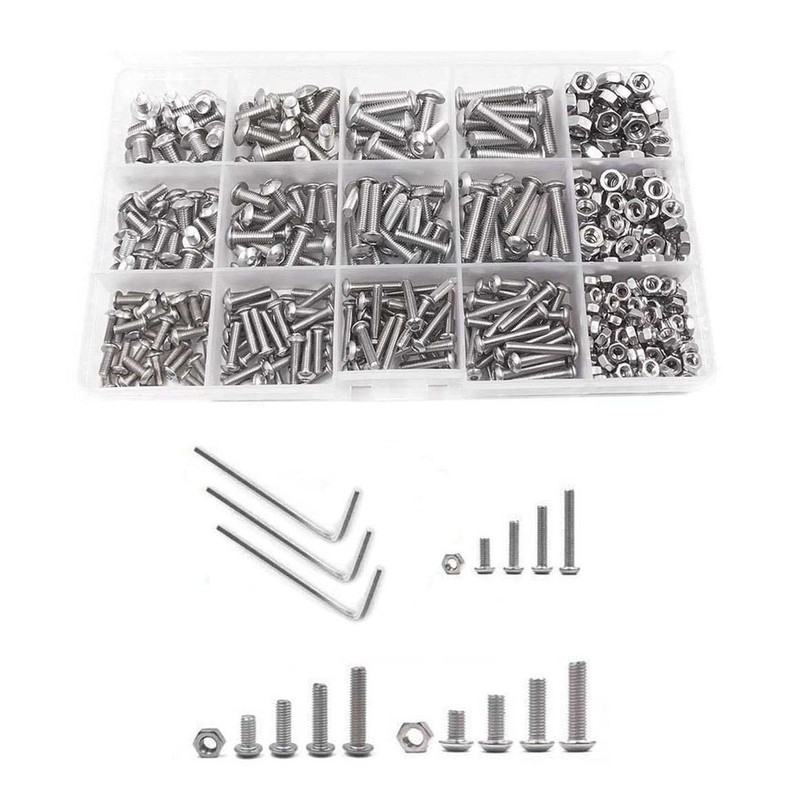 500 Uds. Kit Surtido de Tornillos con Cabeza Hexagonal de
