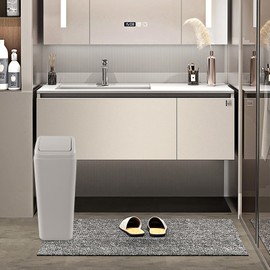 Ramddy Slim Trash Can, 14 L Modern Swing Lid Garbage Bin