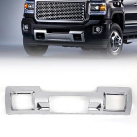 VLINCAR Skid Plate Compatible with GMC Sierra 2500HD/3500HD 2015 2016 2017 2018 2019 4 Door Replacement Front Bumper Skid Plate Panel Chrome 23178964 23178780 GM1053103C