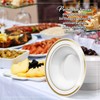 MATANA - 25 Premium Multi-Use Plastic Party Serving Bowls, White