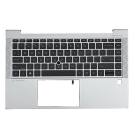 D-KXCPELE Replacement Laptop Upper Case Palmrest Backlit Keyboard Assembly Part for H P Elitebook 840 G7 840 G8 M07090-001 M36312-001 (Silver)