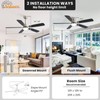 Sofucor 52 Inch Modern Flush Mount Ceiling Fan with Light