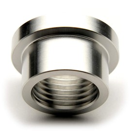 G 1/2" (BSPP) Stainless Steel 304 Female Threaded Stepped Weld Bung Mounting Fitting (OD 1.0") with Top Head (OD 1.2")