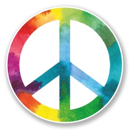 2 x 10cm Peace Vinyl Sticker Symbol Camper Van Badge Surf Girls #6717 (10cm x 10cm)