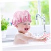 Baluue Double Layer Satin Dome Cap Adjustable Elastic Shower Hat