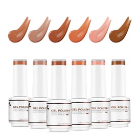 Nicedeco Hema Free Cruelty Free Vegan Gel Nail Polish 6 Pcs 8ml Fall Color Soak Off LED U V Gel Nail Kit Manicure DIY Home for Women