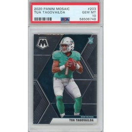 Graded 2020 Panini Mosaic Tua Tagovailoa #203 Rookie RC Football Card PSA 10 Gem Mint