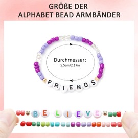 Children's Friendship Bracelets Pack of 12 Girls Inspirational Letter Beads Bracelets Colourful Beads Woven Bracelets Beads Stretch Friendship Bracelets for Birthday Party Favours