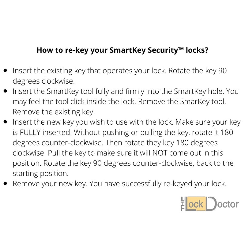 Rekey Kit for Kwikset Smartkey Locks with Extra precut Keys