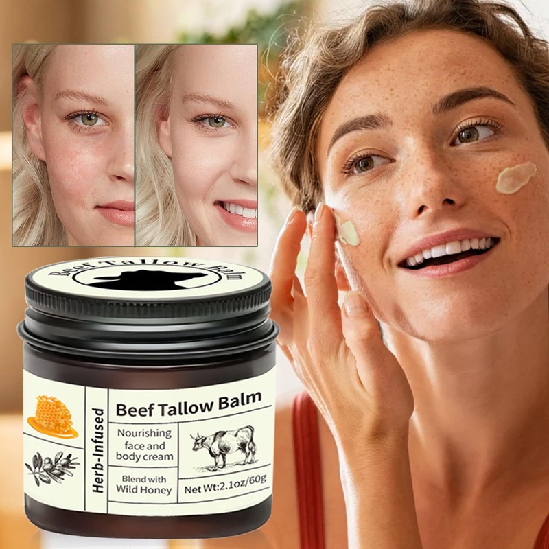 Grass-Fed Beef Tallow Honey Balm for Skin - Nourishing Face