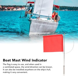 185 * 135mm Red Flags, Stainless Steel Windsock Sock Wind Measurement Wind Sock Bag Flag Red Hand hold Mini Flag Wind Indicator Flag for Wind Direction Measurement Sailboat Yacht