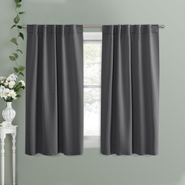 NA PONY DANCE Gray Blackout Curtains - Window Curtain Treatments Thermal Insulated