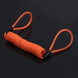 Keenso 1.5m Motorcycle Alarm Spring Reminder Cable Bike Alarm Disc Lock Antitheft Security Spring Reminder Coil Cable Safety Tools Motocicleta (Orange) Auto Tuning
