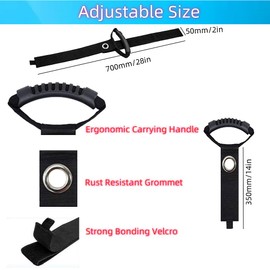 3 Pack Extension Cord Organizer,Black Garden Hose Storage Straps, Water Hose Storage Straps with Handle,for Cables, Cables,Ropes, Garden Water Hoses Carrying