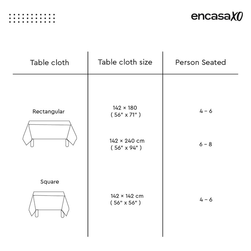 Encasa Homes Silky Polyester Table Cloth For 6 to 8