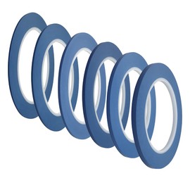 JINBING Vinyl Fine Line Fineline Automotive Pinstriping Masking Tape Painter Tape for Curves Blue 6Rolls 1.5mm 2mm 2.5mm 3mm 4mm 5mm