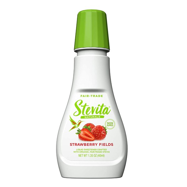 Stevita Organic Liquid Stevia Small - Strawberry Flavor - 1.35 Ounces - All Natural Sweetener, Zero Calories - USDA Organic, Non GMO, Vegan, Kosher, Paleo, Gluten-Free - 100 Servings