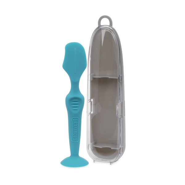 Dr. Talbot's Diaper Cream Soft Silicone Brush with Suction Base & Hygienic Case, Aqua, Full Size