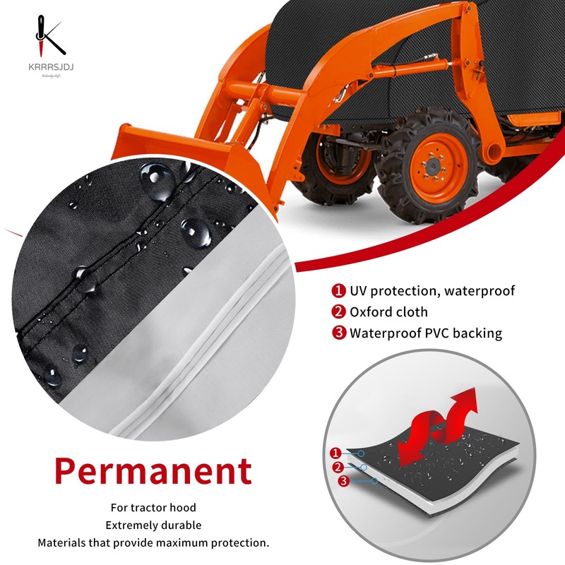 Waterproof Compact Kubota Tractor Cover - Windproof Utility Cover With