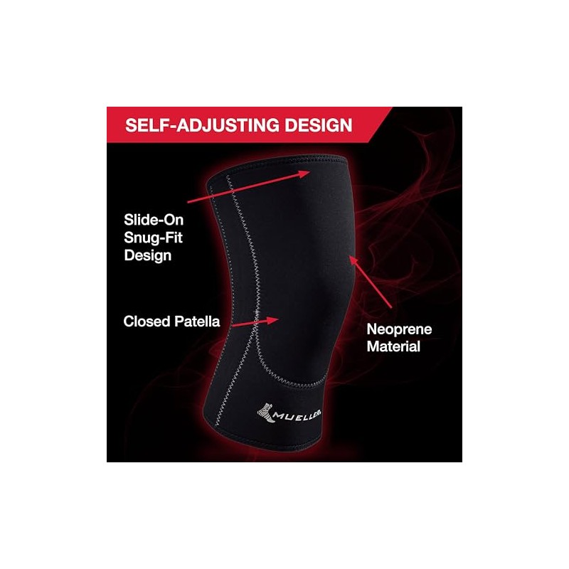 MUELLER Closed Patella Knee Sleeve, Black