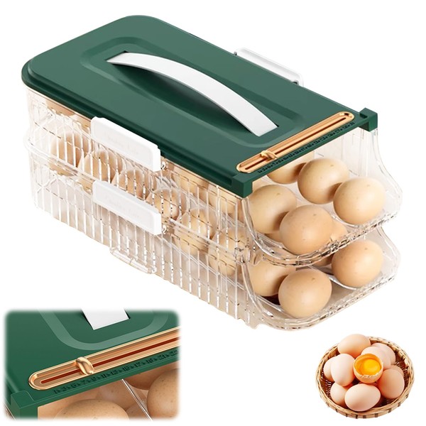 Egg Holder Refrigerator, Double Automatic Egg Holder, Double Row Egg