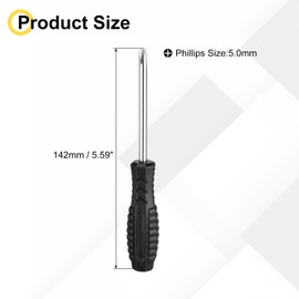 uxcell Mini Phillips Screwdriver 5.0mm 142mm Length Micro Precision Cross Head Screwdrivers with Non-Slip Handle for Watch Eyeglasses Cellphone Electronics Small Appliances Repair