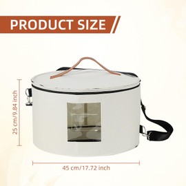 Yugada Hat Box Hat Storage Box 18 x 10in Travel Hat Boxes for Women & Men Round White Hat Storage Boxes with Lids Foldable Box for Travel Stuffed Animal Toy Storage Bin Closet Organizer (White)