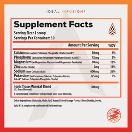 Voltage Elements Electrolytes with Celtic Sea Salt & Ionic Trace Minerals, Keto - Zero Sugar Hydration Booster Powder (Blood Orange)
