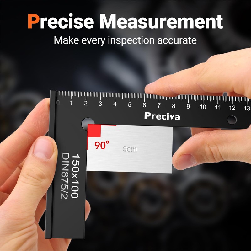 Precision Right Angle Positioning Block, Preciva 2pcs Aluminium Set Square,