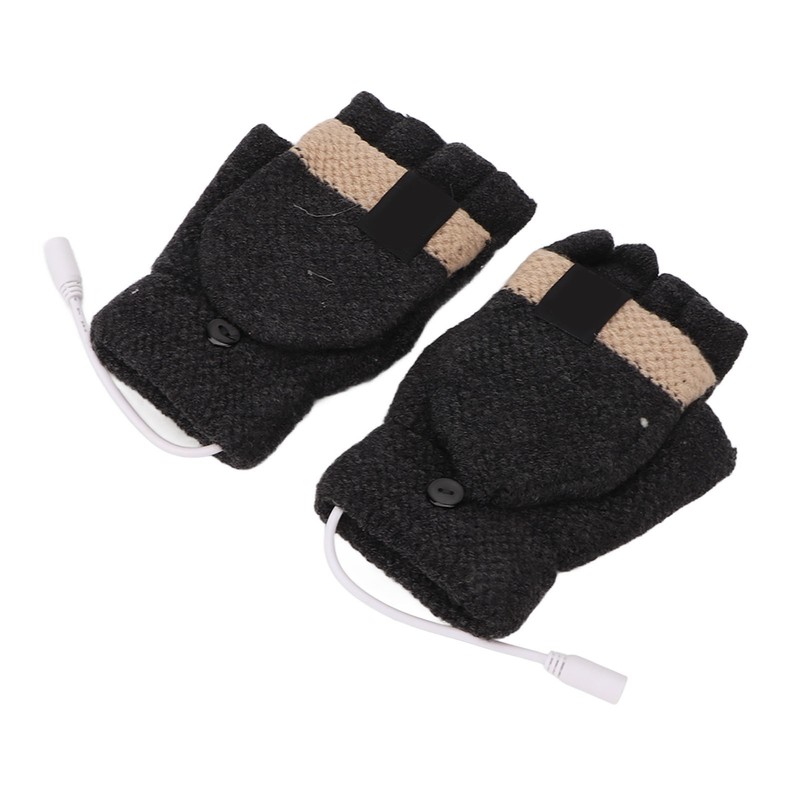 USB Heated Gloves Full and Half Fingers Washable Knitting Electric