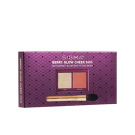 Sigma Beauty Berry Glow Cheek Duo - Highlighter and Blush Palette - Long lasting blush and Highlighter Pressed Powder - Gluten Free, Cruelty Free, Vegan Makeup Palette