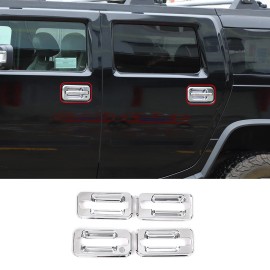car-king888 Exterior Door Bowl Frame Trim For Hummer H2 2003-09 ABS Chrome 4PCS Accessories