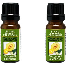 Set of 2 - Concentrated Fragrance Oil - Scent - Cucumber & Melons: A Fruity Honeydew Melon w/Green Cucumber Infused w/Essential Oil. (.33 fl.oz.)