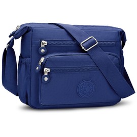 ONEKERUN Crossbody Bags for Women Ladies Nylon Waterproof Shoulder Bag Lightweight Travel Messenger Bag Multi-Pocket Casual Handbag with Adjustable Shoulder Strapfor Shopping School Work Daily Use