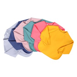 COLLBATH 6pcs Smock Bibs Long Sleeve Feeding Aprons for Breathable Comfortable Full Coverage for Eating Painting and Craft Activities