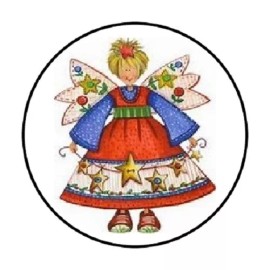 Homemade 48 ANGEL #5 ENVELOPE SEALS LABELS STICKERS 1.2" ROUND
