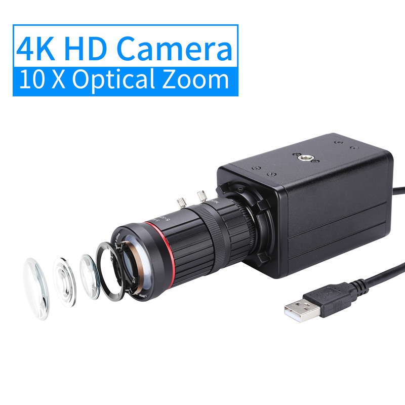 4K HD Camera Computer Camera USB Webcam 10X Optical Zoom