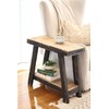 Aztec A-Frame Side Table; Reclaimed Wood End Table (Black Combo)