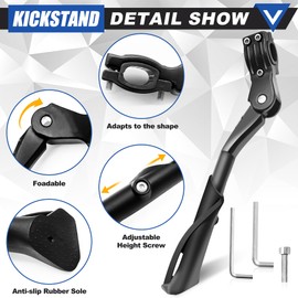 SEYBAO Bicycle Stand, 24-29 Inches, Height-Adjustable Bicycle Stand, Universal Stable Non-Slip Rear Stand, up to 35 kg Load Capacity, Aluminium Bike Stand for E-Bike, Mountain Bike, Trekking Bike,